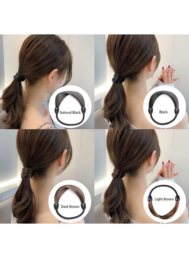Diversa 8 Pcs Wig Imitation Head Ropes Invisible Hair Band In A Ponytail Hair Ties For Women Ponytail Holders Rubber Band Women's Tiara Hair Accessories - Image 3
