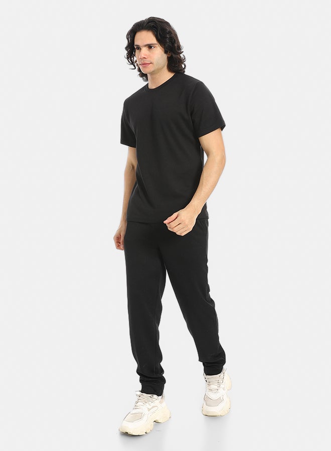 Red Circle Short Sleeves Slip On T-Shirt and Pants Set - Image 2