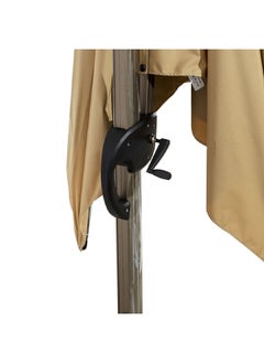 LIVING ACCENTS Hanging Retractable Umbrella with Marble Base Beige 280 x 300 x 300 cm  - Image 5