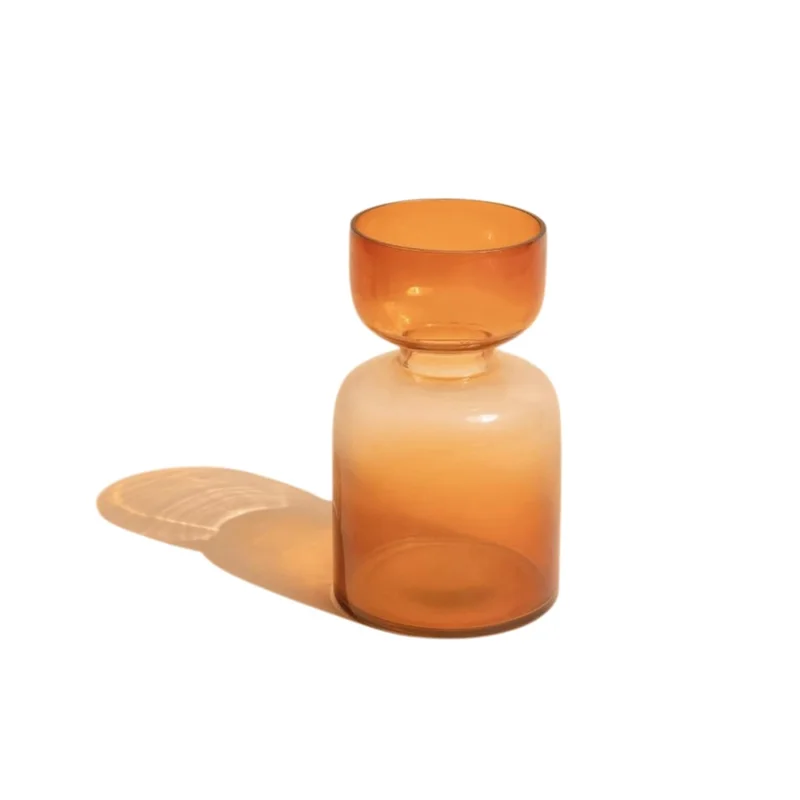 Muun Home Tall Tinted Glass Flower Vase for Home Decor - Haze Brown