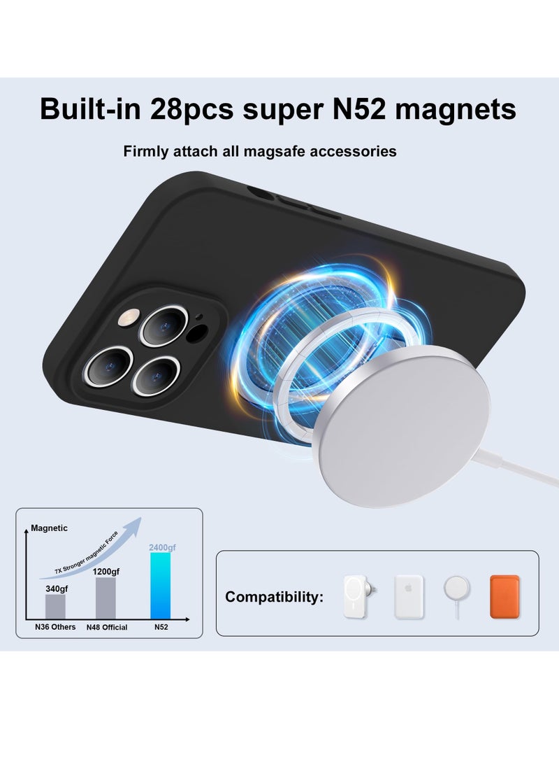 Eligo - iPhone 15 Pro Max MagSafe Case with Magnetic Invisible Stand,【Full Shockproof Protection】Soft Silicone Phone Cover with Kickstand for Apple 15 Pro Max (Black) - Image 1