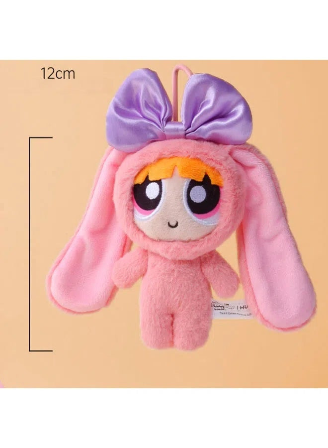 general The Powerpuff Girls dress up as a rabbit plush toy pendant cute rabbit ear bow doll gift doll for girls  - Image 3
