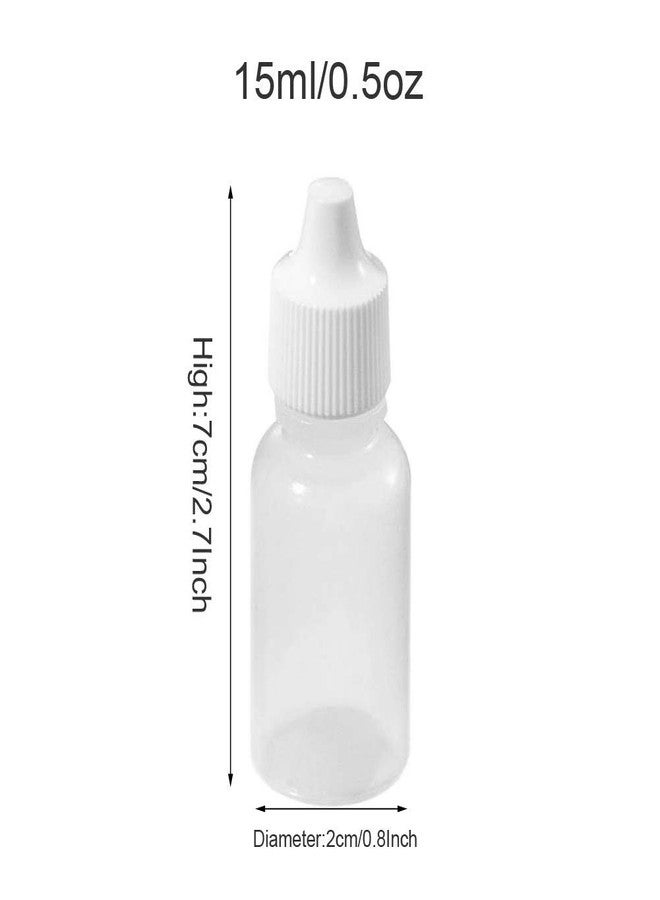 NaRaMax 24PCS 15ml/0.5oz Empty Refillable Plastic Drop Bottle Squeezable Eye Drop Dropper Container with Screw Cap and Plug Liquid Eye Dropping Storage Pot Jars for Daily Life(Transparent) - Image 2