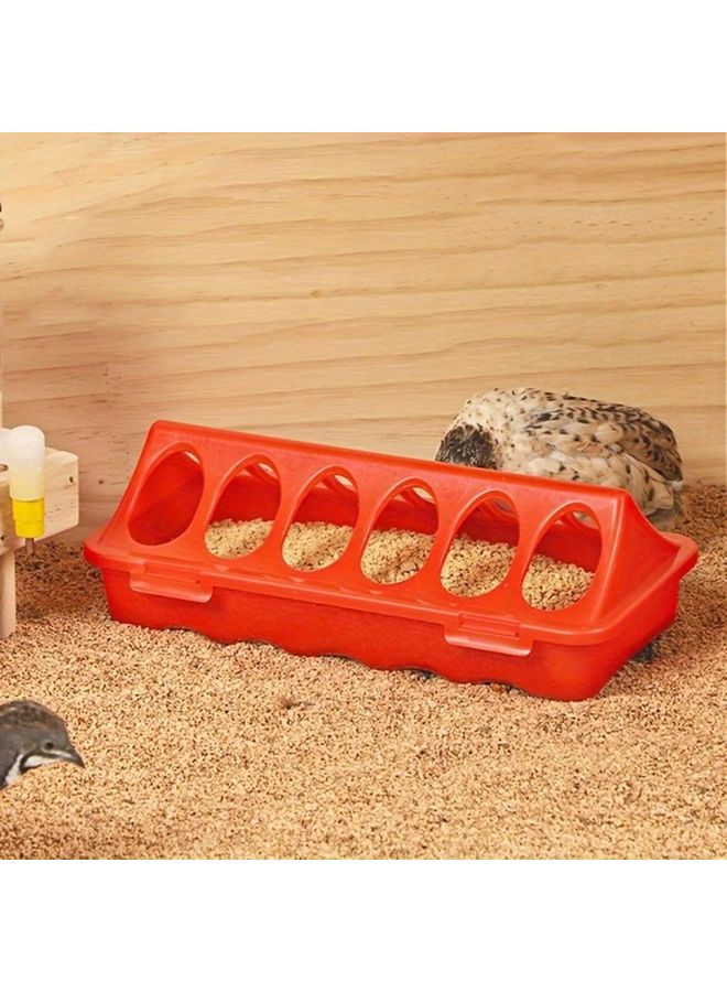 طقم مغذي السمان والدجاج الأحمر 2 في 1 مع صينية مضادة للهدر وموزع مياه تلقائي - Image 3