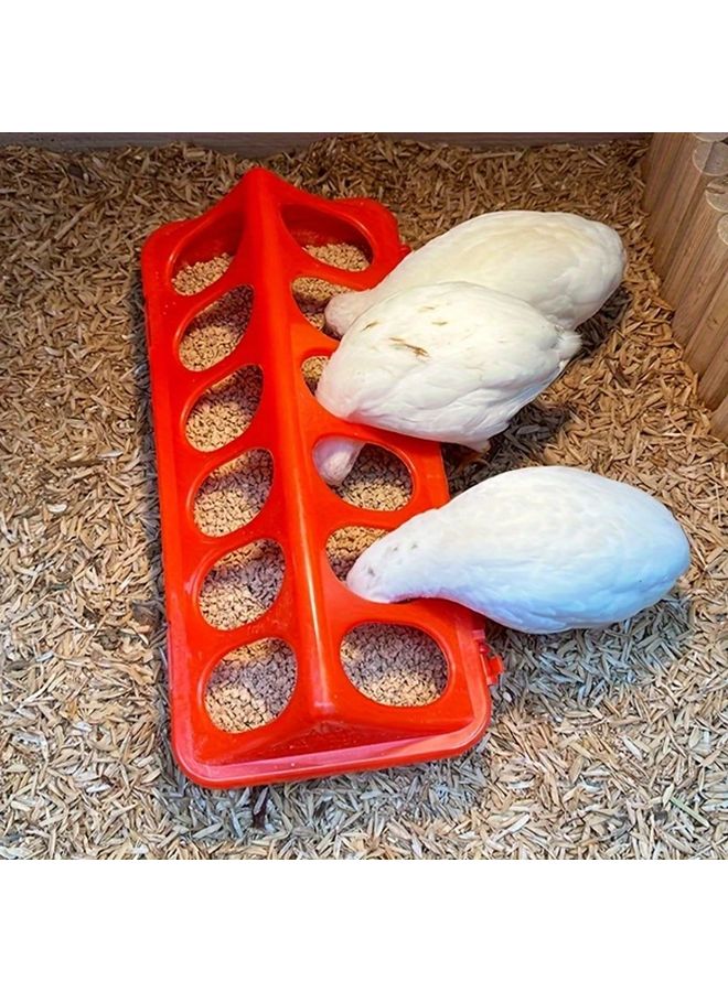 طقم مغذي السمان والدجاج الأحمر 2 في 1 مع صينية مضادة للهدر وموزع مياه تلقائي - Image 4