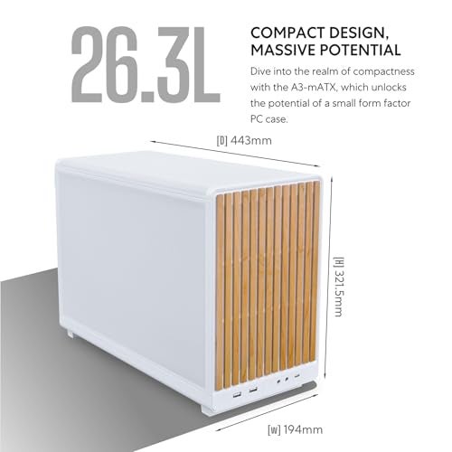 Lian Li A3mATX PC Case Wood Edition Micro ATX Case Supports 360mm AIO Cooler 415mm GPU Wood Front Panel No Fans Included White A3WWD - Image 3