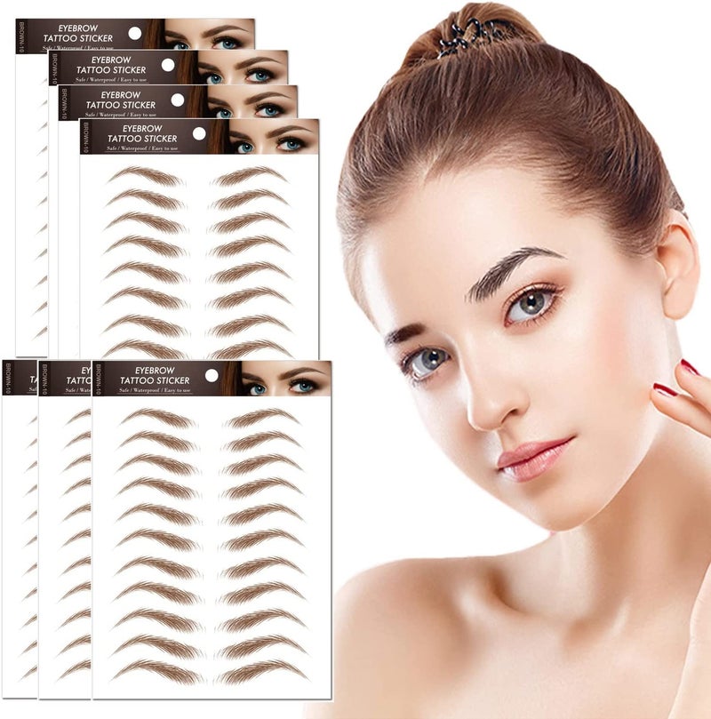 Kyzistn 77Pairs 4D Hair-Like Eyebrow Tattoo Stickers Waterproof Natural Fake Eyebrow Stickers,Long Lasting Eyebrow Grooming Shaping Perfect for Women and Girls (Brown) - Image 1