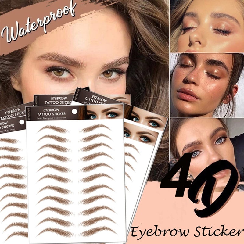 Kyzistn 77Pairs 4D Hair-Like Eyebrow Tattoo Stickers Waterproof Natural Fake Eyebrow Stickers,Long Lasting Eyebrow Grooming Shaping Perfect for Women and Girls (Brown) - Image 5