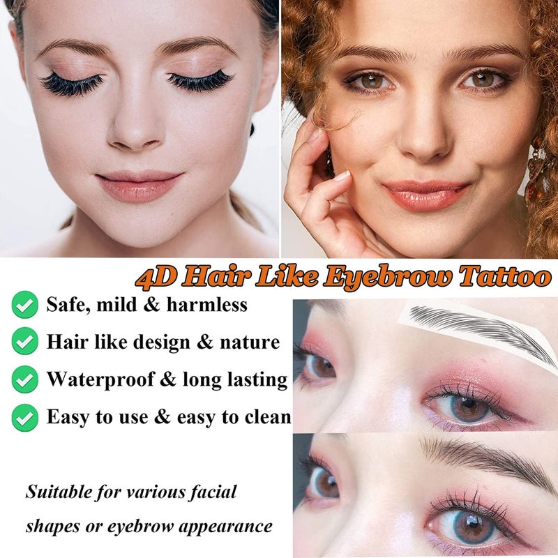 Kyzistn 77Pairs 4D Hair-Like Eyebrow Tattoo Stickers Waterproof Natural Fake Eyebrow Stickers,Long Lasting Eyebrow Grooming Shaping Perfect for Women and Girls (Brown) - Image 3
