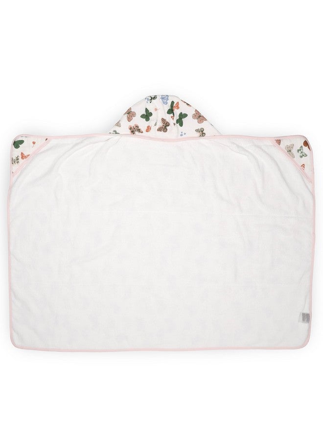 Little Unicorn Premium Hooded Bath Towel| Absorbent Cotton & Terry Blend | Larger Size, 1-6 Years (Butterflies) - Image 4