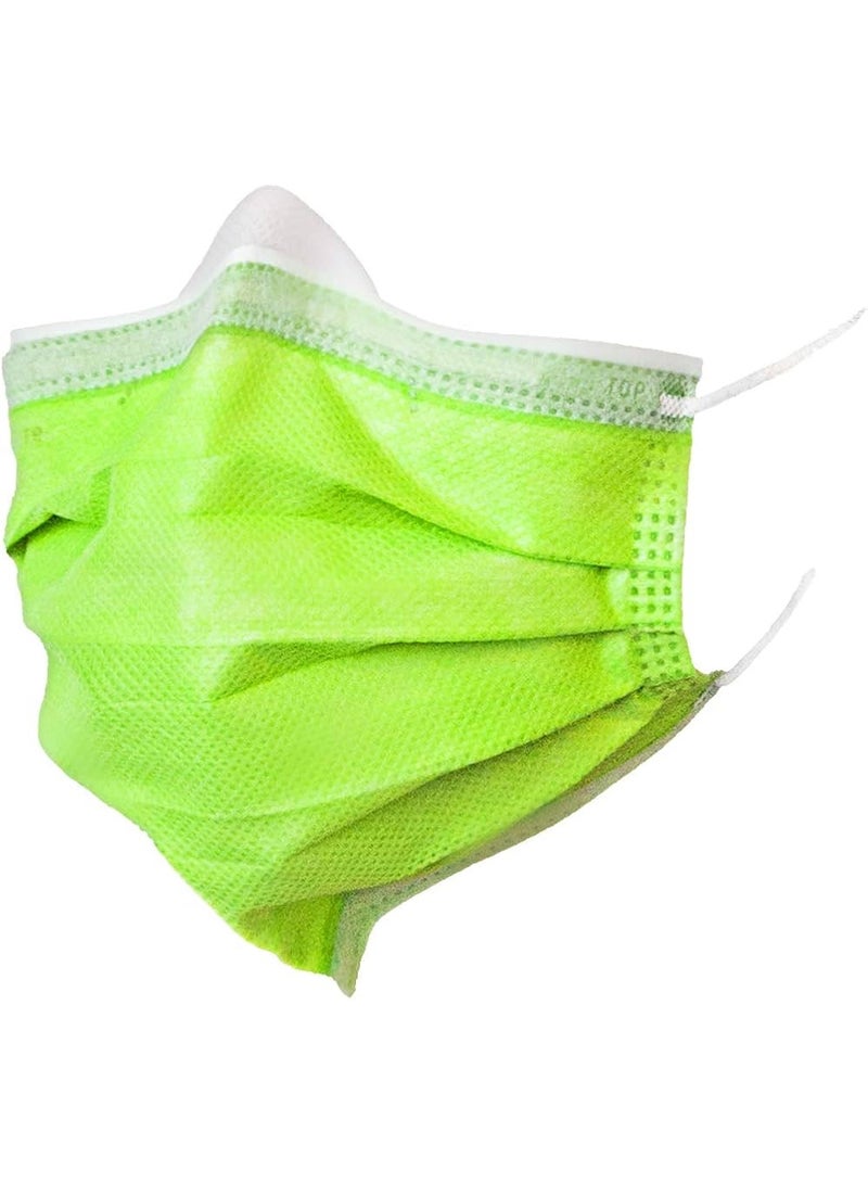 GX 3 layers Surgical Face Mask with Soft Elastic Ears for adult 50 peices green - Image 1