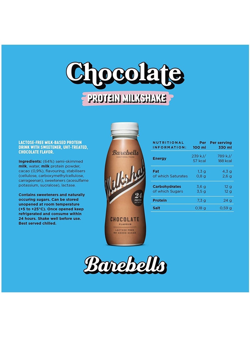 Barebells Protein Milkshake Chocolate 330ml Pack of 8 - Image 2