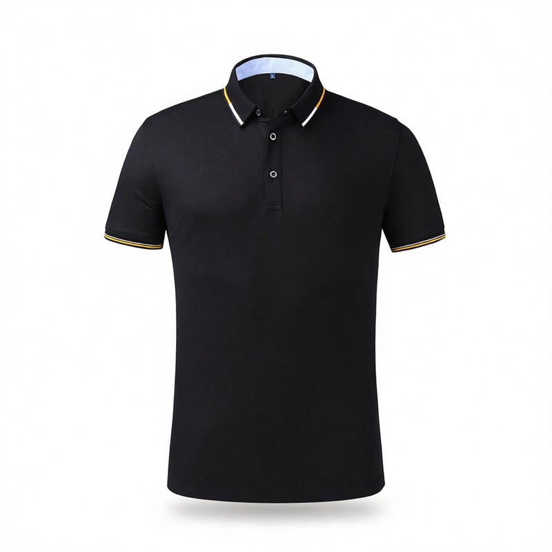 Men's Short Sleeve Relaxed Fit Cotton Silk Polo Shirt
