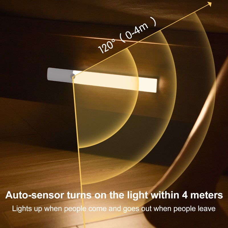 Motion Sensor LED Night Light: 1pc White Rechargeable Magnetic Attraction - Intelligent Sensing Compact Design for Home Bedroom Cabinet Wall Spaces - Image 2