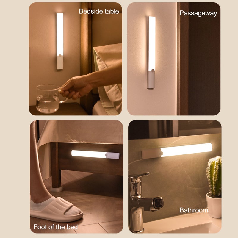 Motion Sensor LED Night Light: 1pc White Rechargeable Magnetic Attraction - Intelligent Sensing Compact Design for Home Bedroom Cabinet Wall Spaces - Image 5