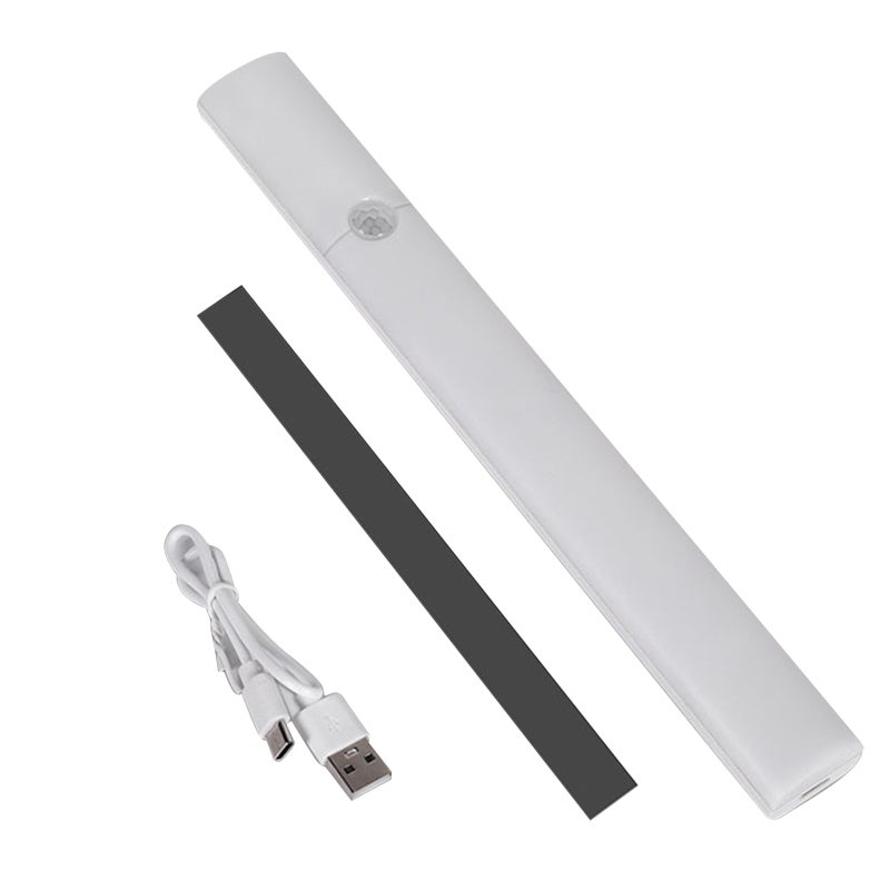 Motion Sensor LED Night Light: 1pc White Rechargeable Magnetic Attraction - Intelligent Sensing Compact Design for Home Bedroom Cabinet Wall Spaces - Image 1