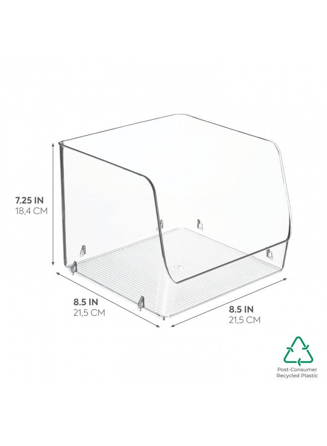 iDesign Linus Stacking Organizer Bins for Kitchen, Pantry, Office, Bathroom, Extra Large-Clear - Image 3