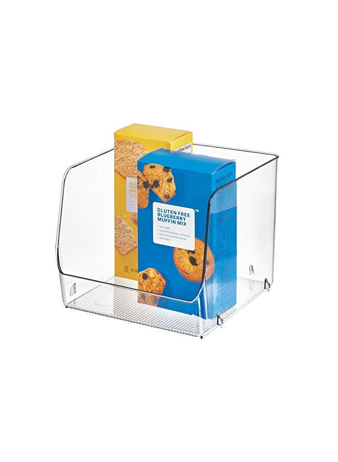 iDesign Linus Stacking Organizer Bins for Kitchen, Pantry, Office, Bathroom, Extra Large-Clear - Image 1