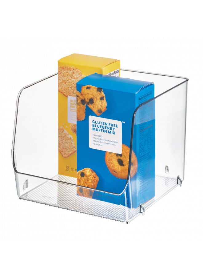 iDesign Linus Stacking Organizer Bins for Kitchen, Pantry, Office, Bathroom, Extra Large-Clear - Image 2