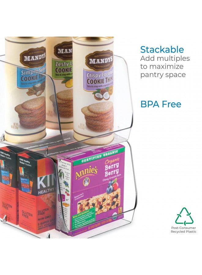 iDesign Linus Stacking Organizer Bins for Kitchen, Pantry, Office, Bathroom, Extra Large-Clear - Image 4