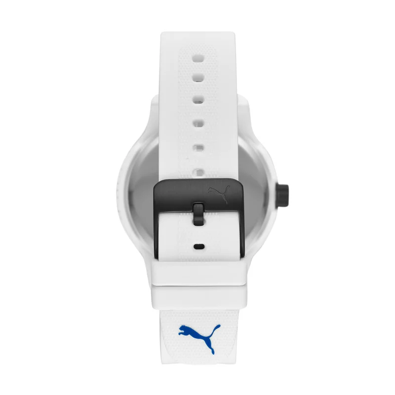 PUMA Reset V1 Analog Quartz Watch for Men With White Silicone Band- 3 ATM - PU P5009
