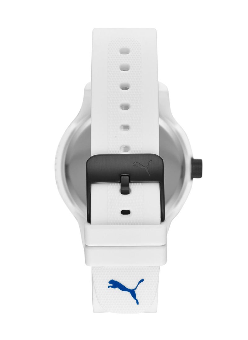 PUMA Reset V1 Analog Quartz Watch for Men With White Silicone Band- 3 ATM - PU P5009  - Image 2