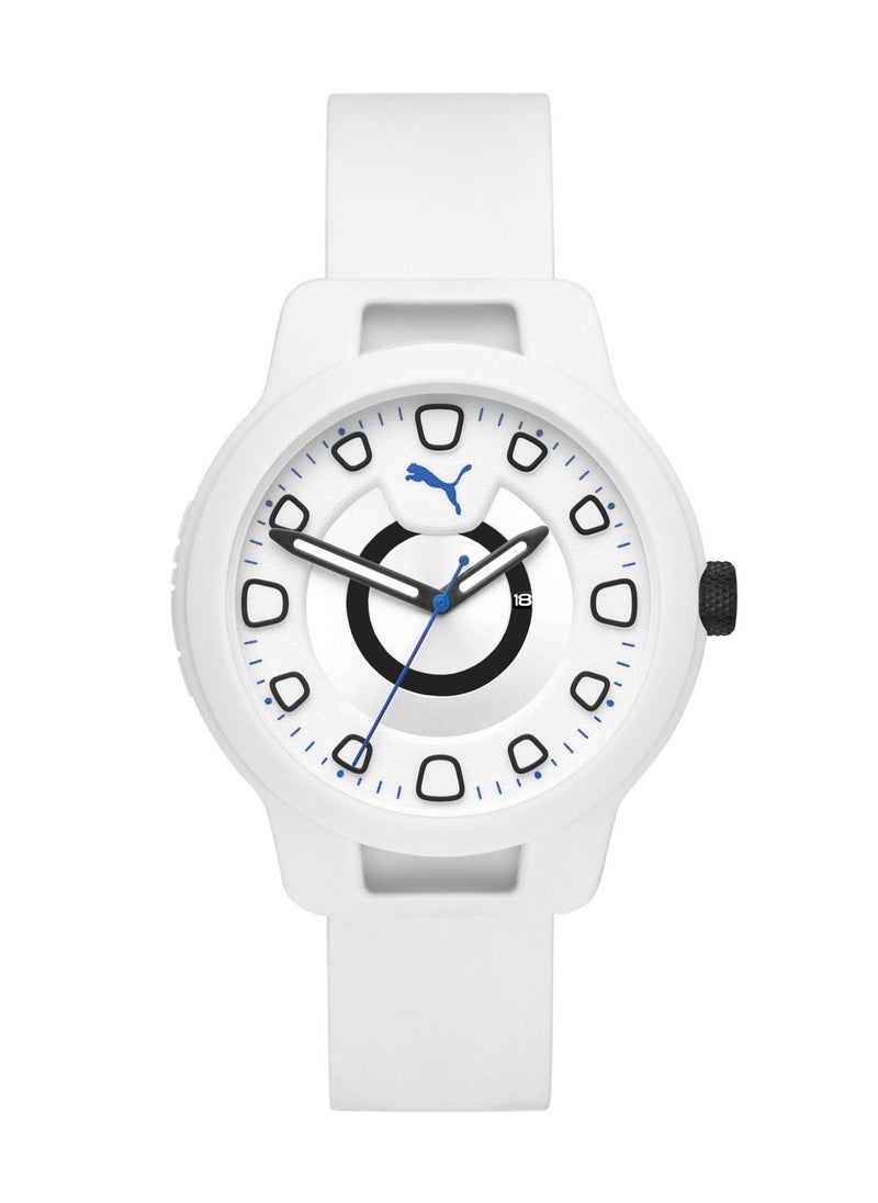 PUMA Reset V1 Analog Quartz Watch for Men With White Silicone Band- 3 ATM - PU P5009  - Image 1