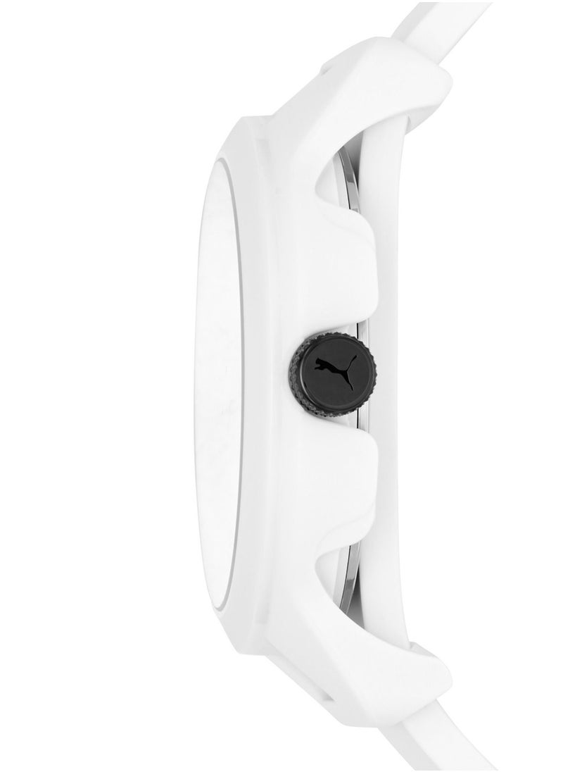 PUMA Reset V1 Analog Quartz Watch for Men With White Silicone Band- 3 ATM - PU P5009  - Image 3