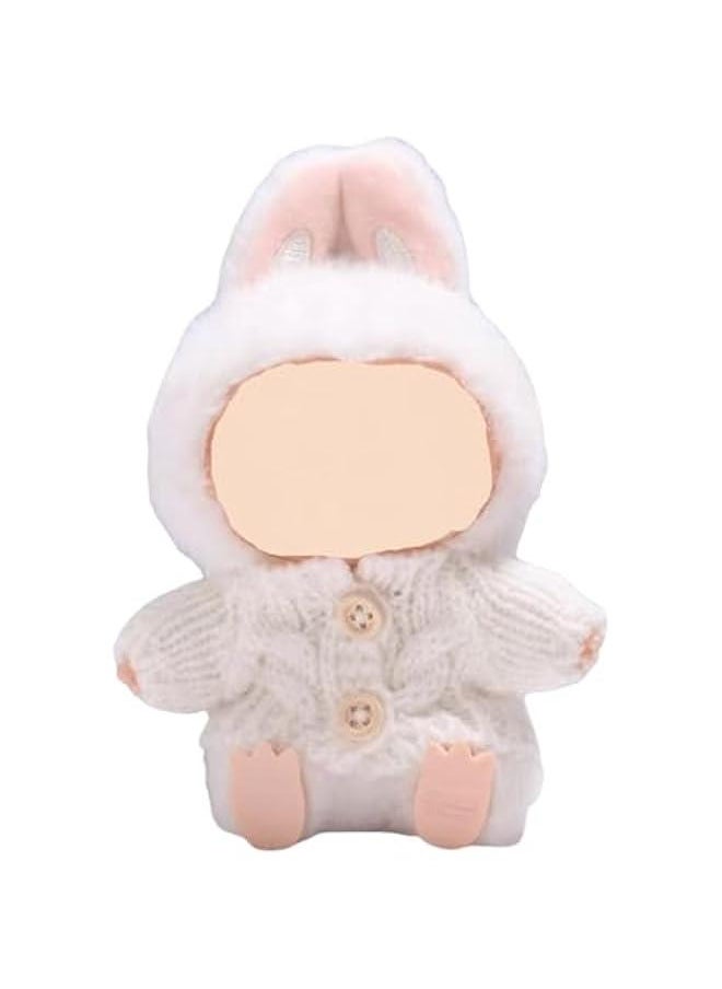 Arabest 17cm Lububu Clothes Set, Cute Clothes for Labubu Dress up Unique Style, Doll Clothes Accessories for Labubu（White Sweater(No Doll) (lububu clothes-66) 