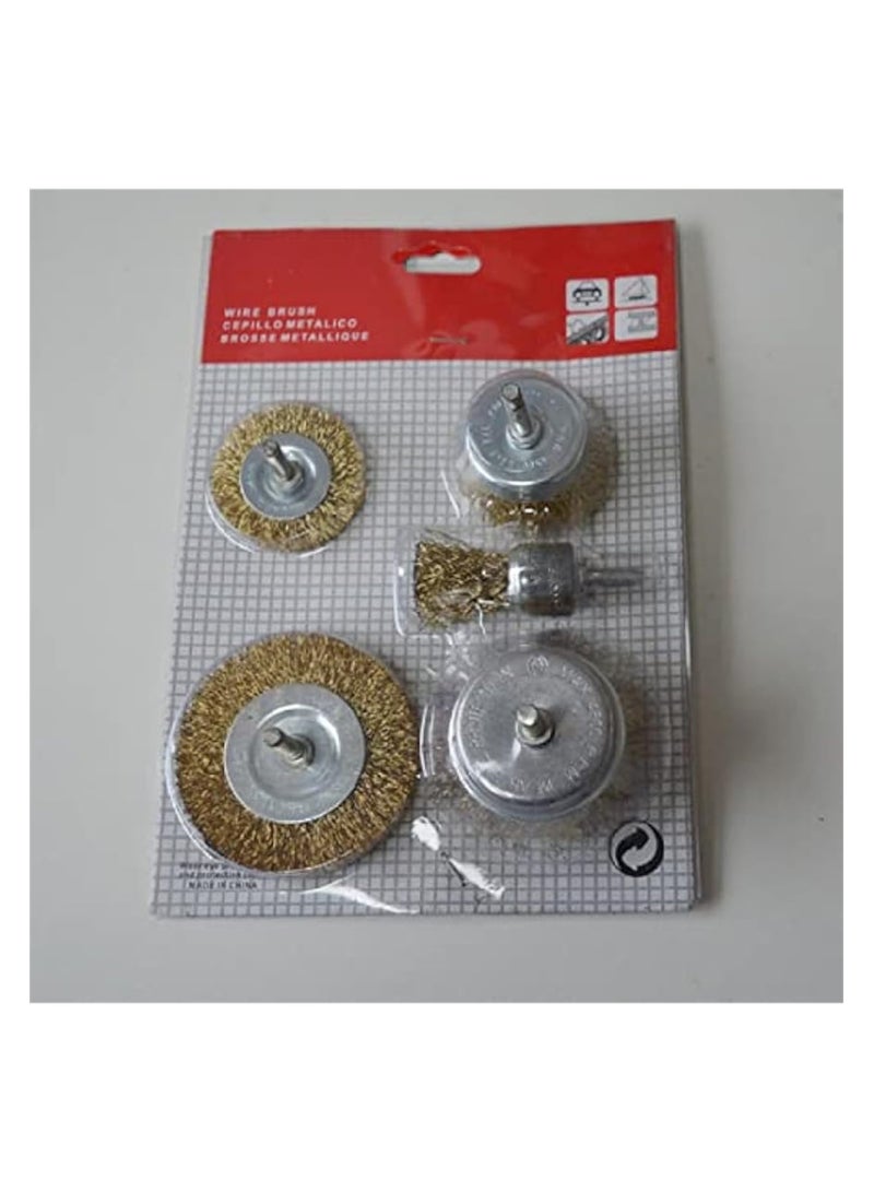 5-piece brass wire brush set for the chainsaw