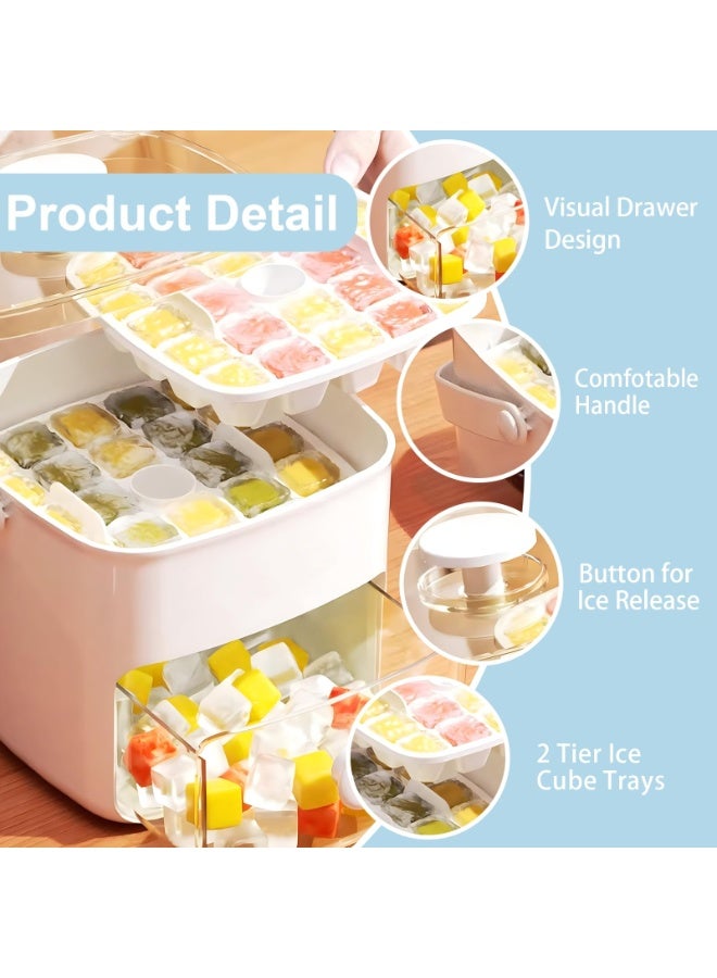 LumsAura Ice Cube Tray with Handle ，Innovative Ice Cube Mold Design ,Multi-Purpose Ice Cube Tray, Leak-Proof Ice Cube Mold, Ice Cube Tray, Ice Mold, Space-Saving Ice Cube Tray - Image 2