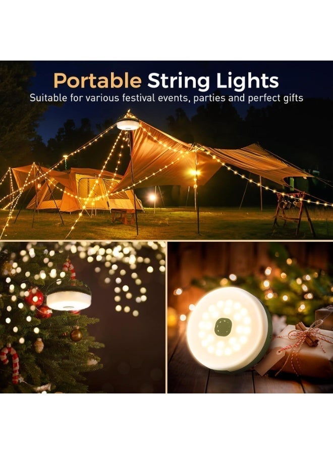 Rechargeable LED Camping String Lights, Waterproof Portable Hanging Tent Lights with Quick Storage for Patio, Awning, Garden, Party & Outdoor Camping - Image 5