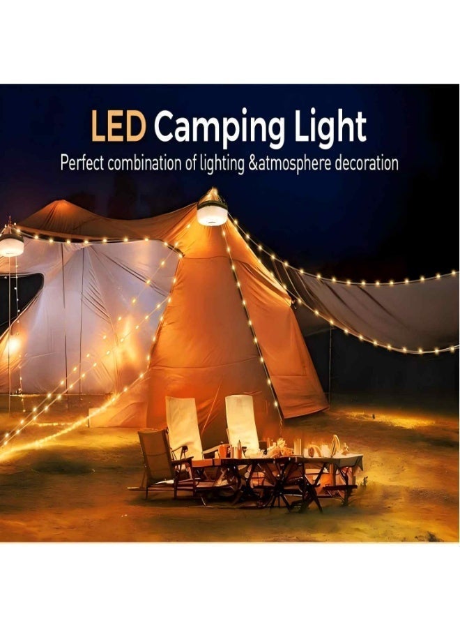 Rechargeable LED Camping String Lights, Waterproof Portable Hanging Tent Lights with Quick Storage for Patio, Awning, Garden, Party & Outdoor Camping - Image 2