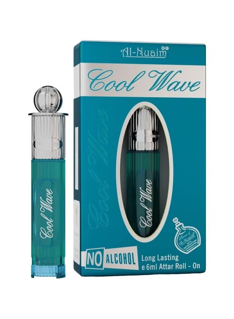 Al Nuaim Al-Nuaim Cool Wave Attar Roll On Perfume Oil 6ml, Alcohol Free, for Men & Women - Image 1