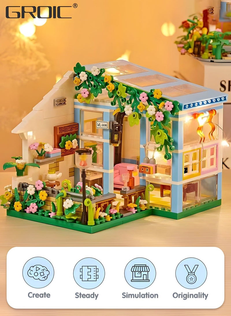 GROIC 608 Piece Flower House Building Set, Micro Mini Blocks Sunshine Friendship Dreamhouse Bricks, Educational Toy, Assembling Toy - Image 2