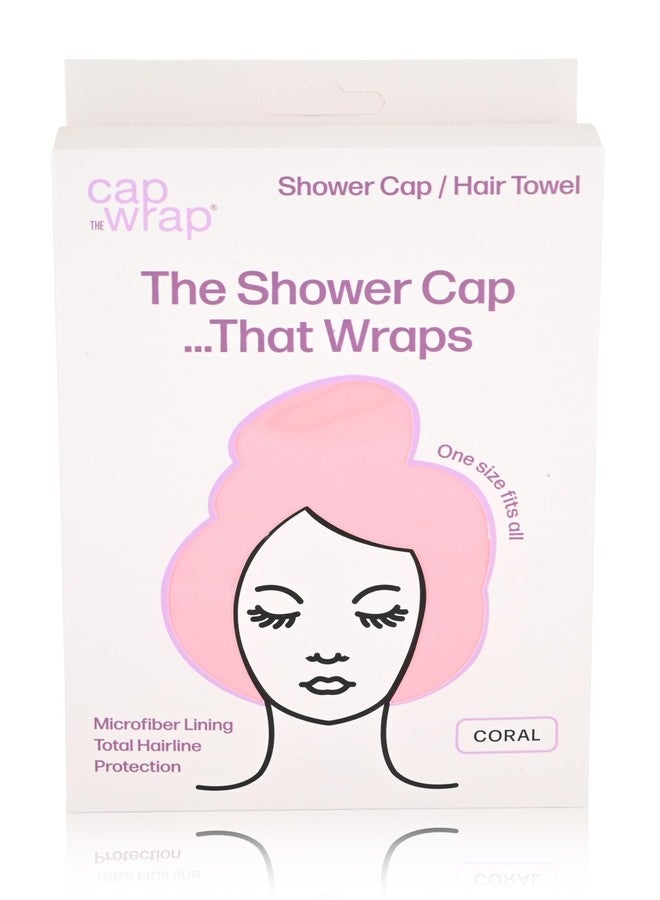 Cap Wrap غطاء الرأس، غطاء دش ومنشفة شعر في واحد (كورال) - Image 5