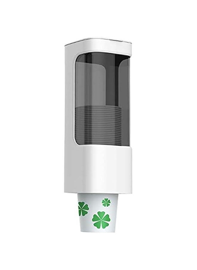 Generic Cup Dispenser, Pull Type Water Cooler Cup Holder Fit 3oz-5oz Small Cups, Wall Mount Bathroom Disposable Mouthwash Cups Dispenser with Paste for Home Office Hospital (White)  - Image 1