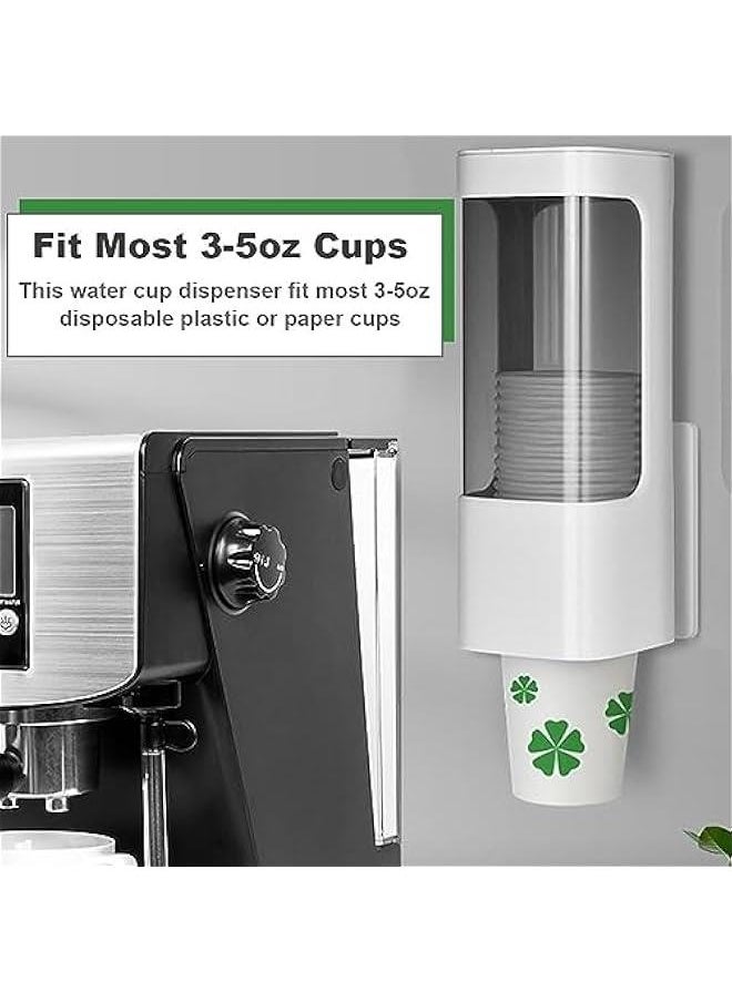 Generic Cup Dispenser, Pull Type Water Cooler Cup Holder Fit 3oz-5oz Small Cups, Wall Mount Bathroom Disposable Mouthwash Cups Dispenser with Paste for Home Office Hospital (White)  - Image 4