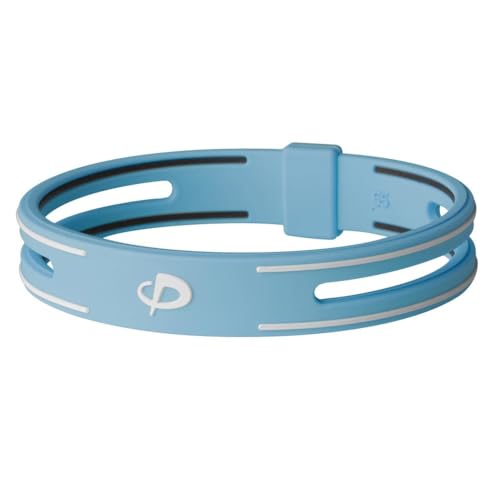 Phiten S-PRO Titanium Bracelet - Waterproof Sport Silicone Bracelet Wristband with Aqua-Titanium for Alternative Healing - Power Elastomer Zone with Micro Titanium Spheres - Blue, 6.25 Inch - Image 1