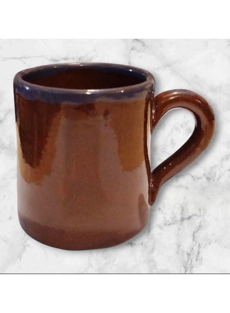 color zone pottery Handmade pottery mug design mug with handle. Capacity: 150: 200 ml. Microwave safe  - Image 2