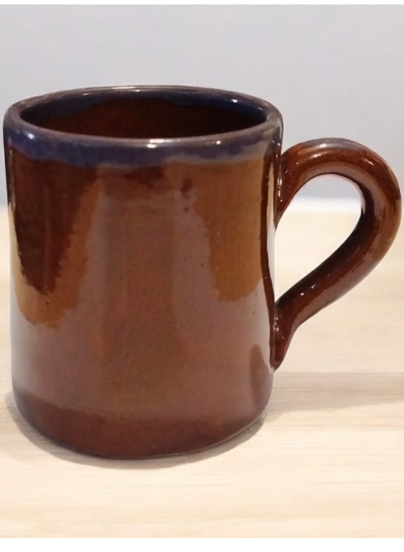 color zone pottery Handmade pottery mug design mug with handle. Capacity: 150: 200 ml. Microwave safe  - Image 3