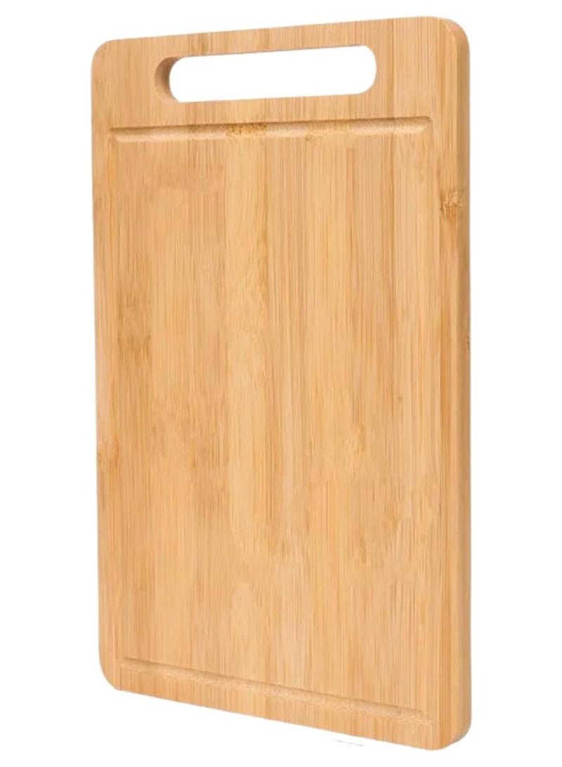 Zimtal Bamboo Wooden Chopping Board with Handle Cutting Board with Juice Groove for Kitchen, Meat, Vegetables (Large) - Image 1
