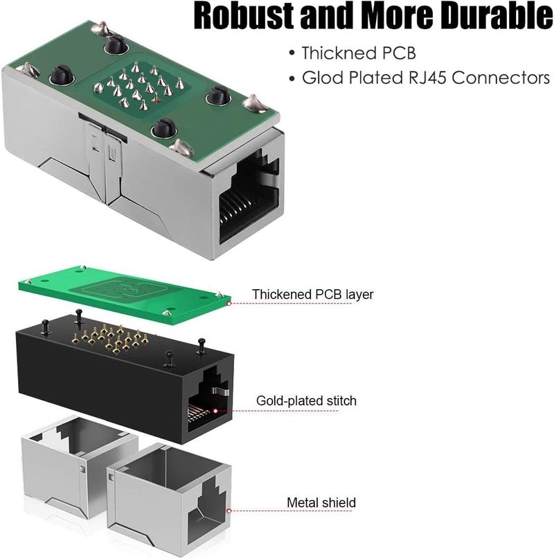 SHOPEE موصل RJ45 موصل إيثرنت Cat7 و Cat6 و Cat5e RJ45 8P8C موصل LAN موصل إيثرنت موسع محول تمديد ADSL موصل تمديد كابلات الإيثرنت أنثى إلى أنثى حزمة -2 - Image 3