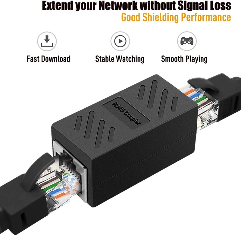 SHOPEE موصل RJ45 موصل إيثرنت Cat7 و Cat6 و Cat5e RJ45 8P8C موصل LAN موصل إيثرنت موسع محول تمديد ADSL موصل تمديد كابلات الإيثرنت أنثى إلى أنثى حزمة -2 - Image 2