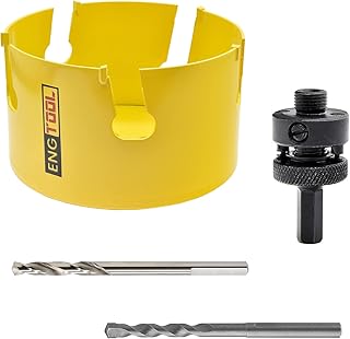 ENGTOOL MaxTool 3PCs 4-1/4" TCT Hole Saw 108mm Carbide Tip Holesaw Arbored Cut Asphalt Brick Concrete Gypsum Limestone - Image 1