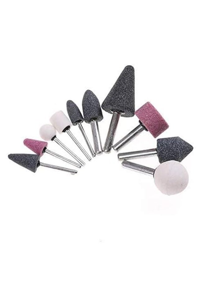 BISSO BISSO CERTAIN 10pcs 3mm/6mm Dia Shank Mounted Stone Point Abrasive Grinding Wheels Bit Set for Rotary Tools  - Image 1