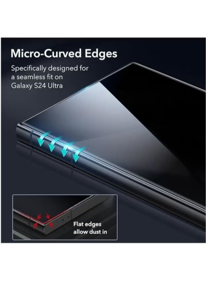 2 Pack Samsung Galaxy S24 Ultra Privacy Screen Protector,Support Fingerprint Unlock Film Protector for S24 Ultra,9H Hardness Tempered Glass Dispaly Protection,Anti-Scratch Anti-drop Case Friendly - Image 3
