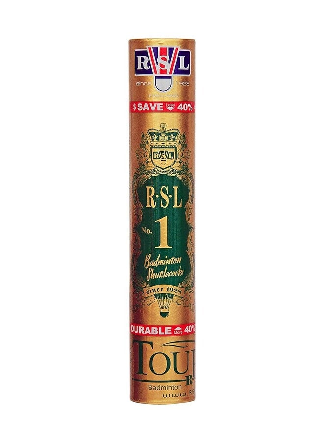 RSL Tourney No. 1 Badminton Shuttlecock | High Altitude | Ideal for Major World Events | Tube of 12 | Material: Feather | Size: Standard | Speed: 77 | Color: Green - Image 1