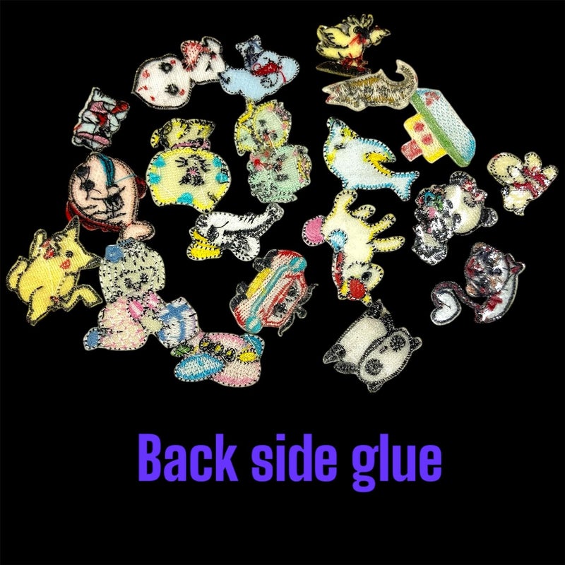 Ushaworks Mini cartoon patches appliques for jackets jeans shirts backpacks tote bags covering stains on fabrics kids patches caps cushions fabrics torn dress and DIY craft projects Pack of 15 Pcs Mix  - Image 2