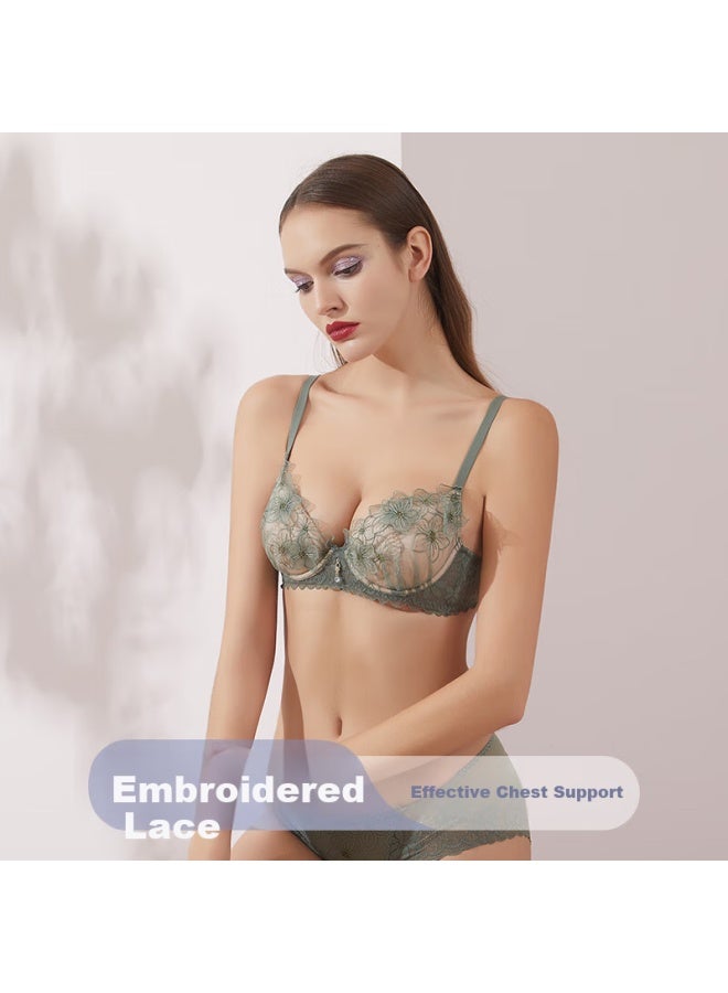 Yangxin Embroidered Lace Bra For Girls Soft Support Bra Women Seamless Thin Push-up Anti-sagging Beauty Back Bra - Image 1